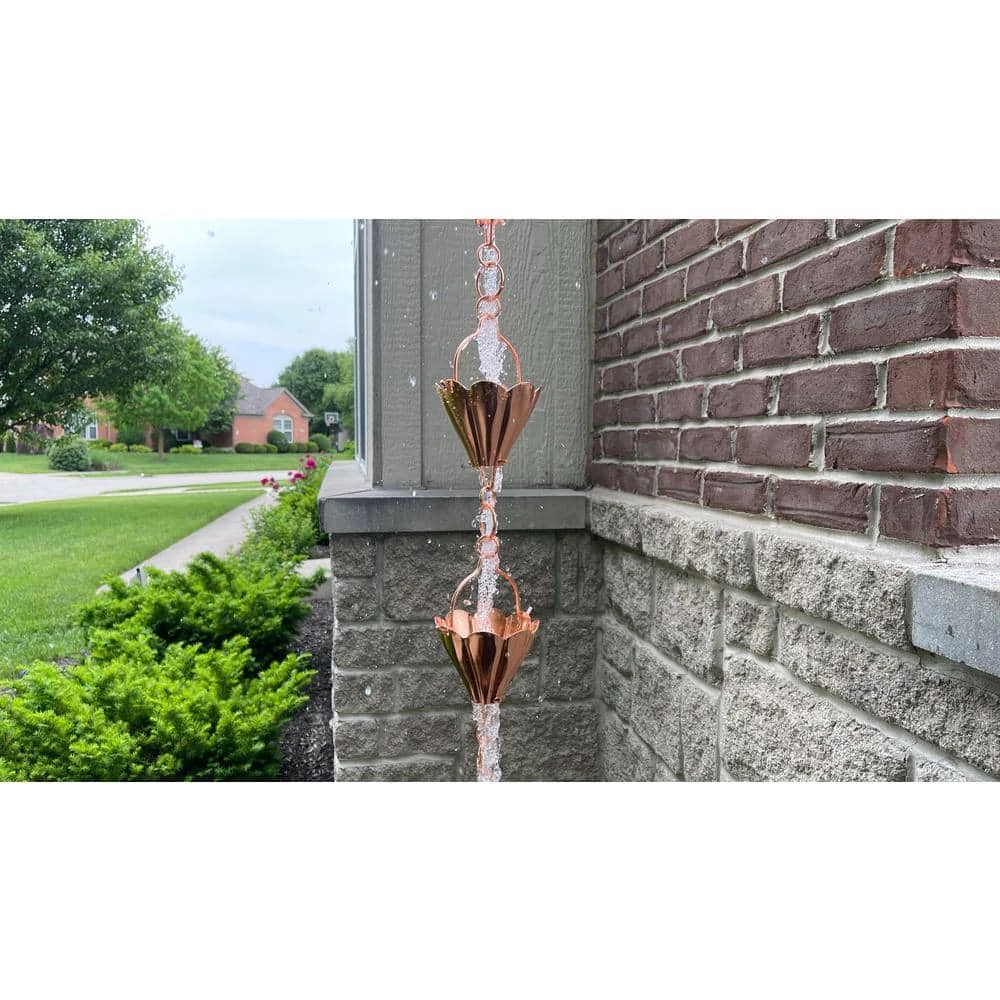 U-nitt 8.5 ft. Copper Natsu Rain Chain 4 U-nitt 8.5 ft. Copper Natsu Rain Chain - Image 2