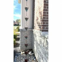 U-nitt 8.5 ft. Bronze Natsu Rain Chain: with Patina 12 U-nitt 8.5 ft. Bronze Natsu Rain Chain: with Patina -Outlet Vasesource Store u nitt rain chains 786 5570pa 44 1000