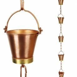 U-nitt 8.5 ft. Pure Copper Bucket Rain Chain