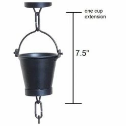 U-nitt 8.5 ft. Black Aluminum Bucket Rain Chain -Outlet Vasesource Store u nitt rain chains 8146blk 44 1000