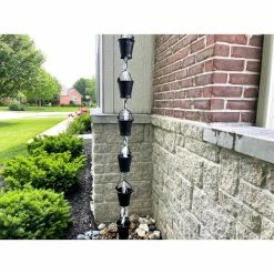 U-nitt 8.5 ft. Black Aluminum Bucket Rain Chain -Outlet Vasesource Store u nitt rain chains 8146blk 4f 1000