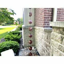 U-nitt 8.5 ft. Pure Copper Slotted Drum Rain Chain -Outlet Vasesource Store u nitt rain chains 8563 1f 1000