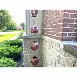 U-nitt 8.5 ft. Pure Copper Slotted Drum Rain Chain -Outlet Vasesource Store u nitt rain chains 8563 4f 1000