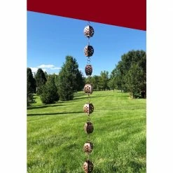 U-nitt 8.5 ft. Pure Copper Clover-Cut Drum Rain Chain -Outlet Vasesource Store u nitt rain chains 8564 44 1000