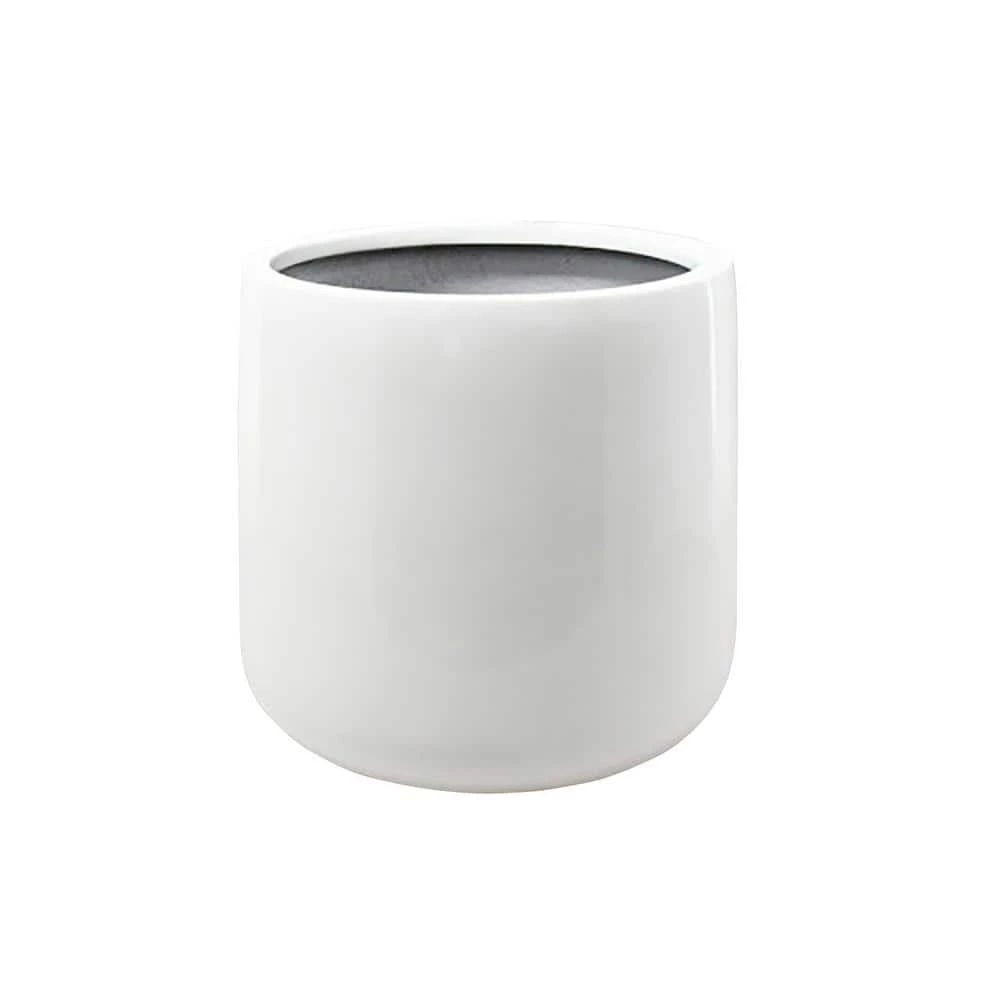 Vasesource Syrah 13 in. x 13 in. x 13 in. Opening White Round Bottom Fiberglass Planter 3 Vasesource Syrah 13 in. x 13 in. x 13 in. Opening White Round Bottom Fiberglass Planter