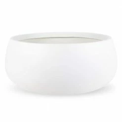 Vasesource Vale 12 in. x 25.75 in. x 25.75 in. Dia White Marine Grade Fiberglass Planter