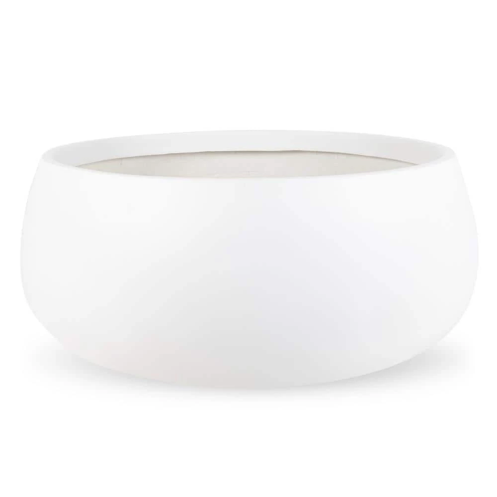 Vasesource Vale 12 in. x 25.75 in. x 25.75 in. Dia White Marine Grade Fiberglass Planter 3 Vasesource Vale 12 in. x 25.75 in. x 25.75 in. Dia White Marine Grade Fiberglass Planter