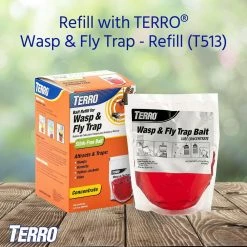 TERRO Outdoor Reusable Wasp and Fly Trap -Outlet Vasesource Store yellow terro insect traps t512 fa 1000