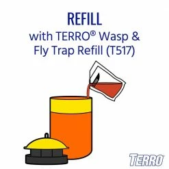 TERRO Outdoor Reusable Wasp and Fly Trap -Outlet Vasesource Store yellow terro insect traps t516 76 1000