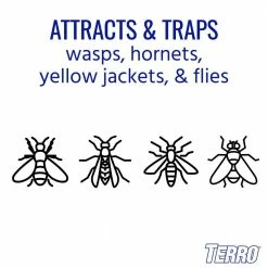 TERRO Outdoor Reusable Wasp and Fly Trap -Outlet Vasesource Store yellow terro insect traps t516 c3 1000